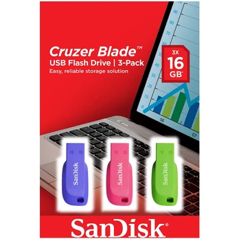 MEMORY DRIVE FLASH USB2 16GB/3PCS SDCZ50C-016G-B46T SANDISK