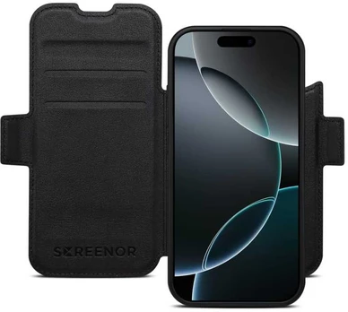 Dėklas SCREENOR FIRST 2IN1 IPHONE 17 PRO MAGSAFE MUSTA