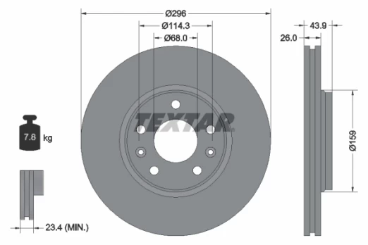 TEXTAR 92195603 Brake Disc