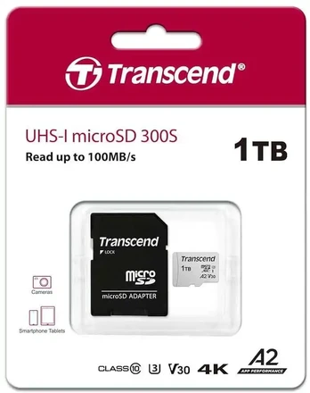 "CARD microSD Card 1TB Transcend SDXC USD300S-A w/Adapter"