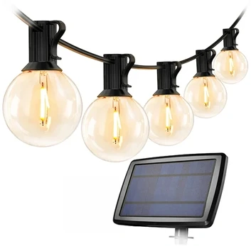 LEPRO PR440001-WW Solar Garden String Lights, 7.62 m, Twilight Sensor, 4 Modes