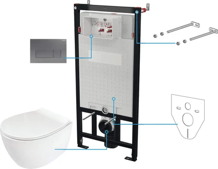Deante 6-in-1 concealed toilet set