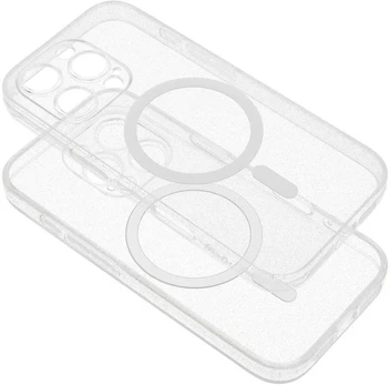 CLEAR MAG COVER case with camera protection compatible with MagSafe for IPHONE 14 PRO transparent glitter