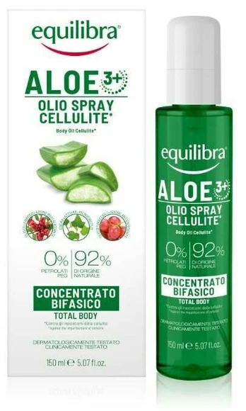 Kūno aliejus Equilibra Aloe 3 Cellulite Two Phase, 150 ml