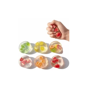 Matinis permatomas antistresinis siurprizas žaislas „Fruit Squishy“