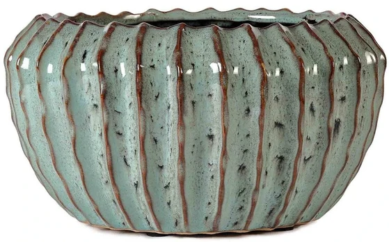 Pot&Deco Keraminis vazonas NOLANA, apvalus, žalias, 21,5 x 11,5(A) cm