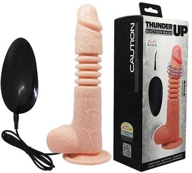 LYBAILE Thunder Up Suction Base Vibrating Dildo Flesh