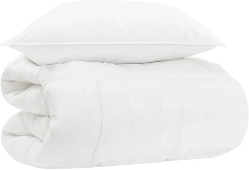 Antklodžių rinkinys su pagalve 2 pcs Balta Bambukas