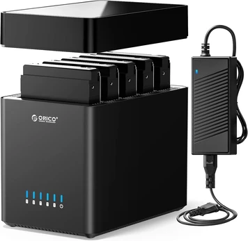 ORICO 5 diskų dokavimo stotelė USB-C SATA 3,5 col. HDD/SSD, 80 TB DS500C3