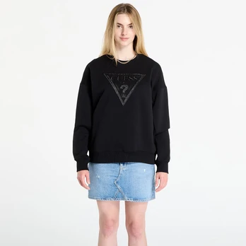 GUESS Ls Triangle Glitter Sweatshirt Black - Dydis S (W5BQ11KC8I1-JBLK Džemperiai)