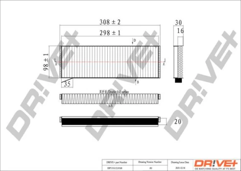 Filtras, salono oras Dr!ve+ DP1110.12.0168