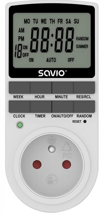 Savio laikmatis su LCD ekranu, 16A, 3680W, AE-03
