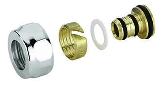 Adaptor for multilayer pipe 20x2.25mm, 24-19`, chrome