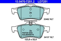 ATE 13.0470-7251.2 Brake pad set