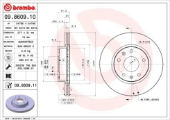 Stabdžių diskas BREMBO 09.8609.11 kaina