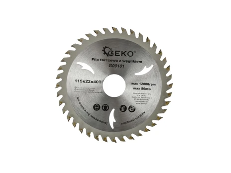Pjūklo dantis D115x22mm 40 dantų Geko