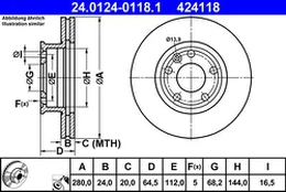ATE 24.0124-0118.1 Brake Disc kaina