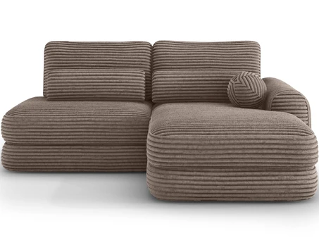 Ripeli Corner Sofa Bed with Storage, Light Brown Velvet, Right-Hand Facing, Modern, Light Brown
