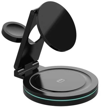 Sinox PRO 3-i-1 trådløs 15W opladerstand. Sort