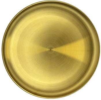 Serviravimo padėklas apvalus aukso spalvos 26 cm
