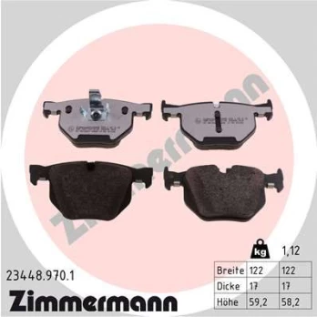 Stabdžių trinkelių rinkinys, diskinis stabdys ZIMMERMANN 23448.970.1