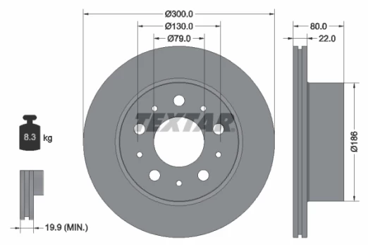 TEXTAR 92284303 Brake Disc