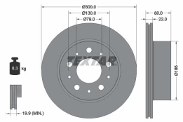 TEXTAR 92284303 Brake Disc kaina
