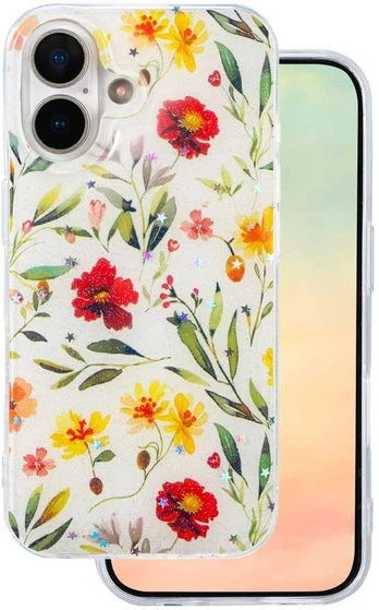 Dėklas Telforceone Glow Glam case for iPhone 16 6,1' baltas