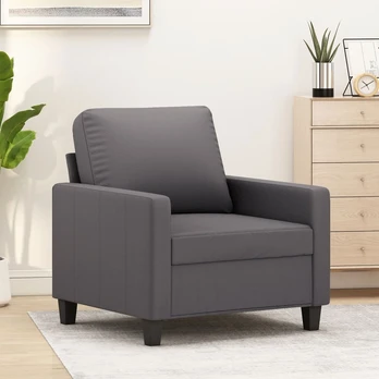 Sofa Krėslas, pilkos spalvos, 60cm, dirbtinė oda