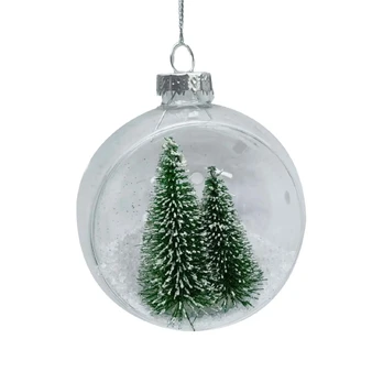 Christmas ornament JOY TREE GREEN D8cm, glass