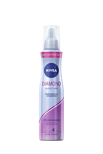 Nivea Diamond Gloss Styling Mousse 150 ml Plaukų putos