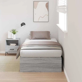 Lova su daiktų laikymo vieta, pilka, Sonoma, 100x200 cm