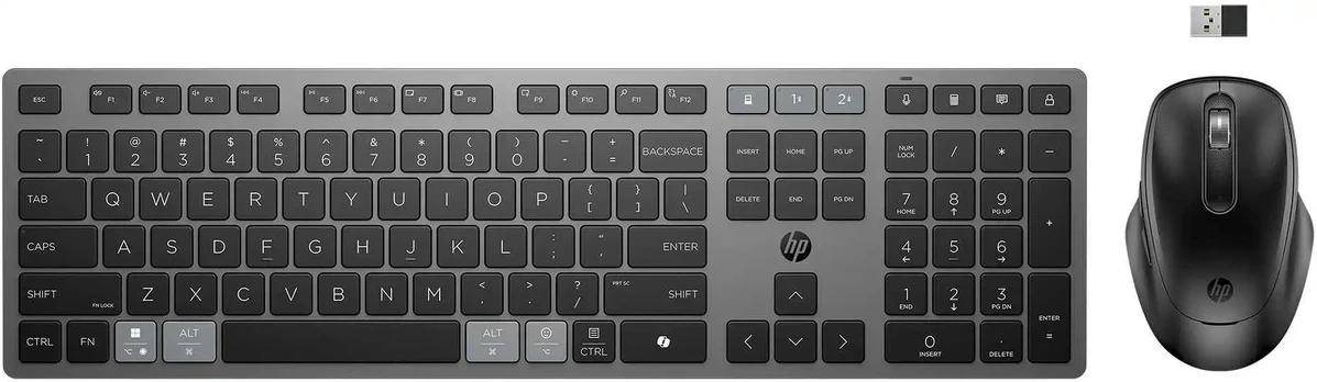 725 Multi-Device Rechargeable Wireless Keyboard and Mouse Nordic