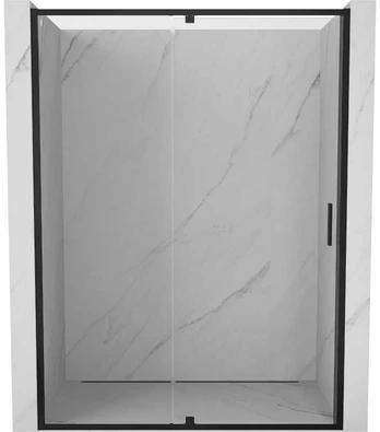 Dušo durys Mexen Exo, varstomos, 150 cm, transparent/juodas