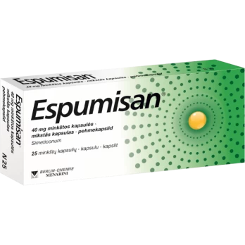ESPUMISAN 40 mg minkštosios kapsulės N25