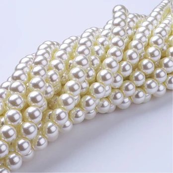 Stikliniai perliukai 10 mm., 1 gija