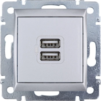 Legrand VALENA maitinimo lizdas 2xUSB 5V 1500mA aliuminis (770270)