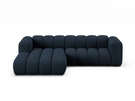 Boucle Modular Left Corner Sofa, "Lupine", 4 Seats, 260x177x70, Dark Blue