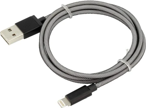 Kabelis USB Ansmann USB-A - Lightning 1 m Pilka (1700-0045)