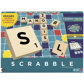 Stalo žaidimas SCRABBLE 2 in 1 (medinis, LT)