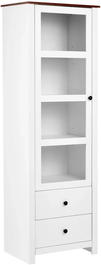 Beliani Vitrina su stikline spintele PIMBA 60 cm balta