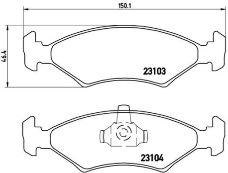 Stabdžių trinkelių rinkinys, diskinis stabdys BREMBO P 24 043