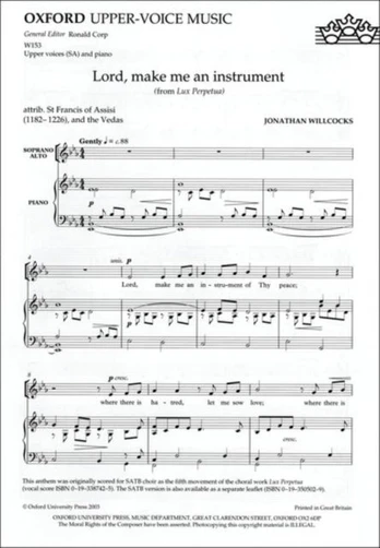 Lord, make me an instrument (from Lux Perpetua)