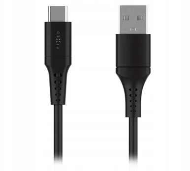 USB kabelis „Fixed“ USB-A – USB-C, 0,3 m, juodas (FIXDLS-AC03-BK)