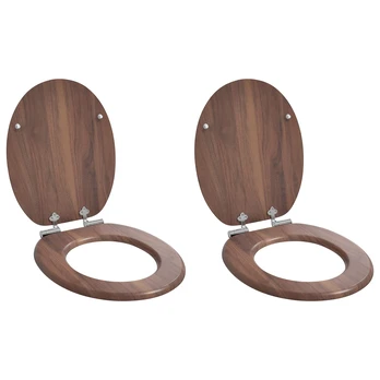 Minkštai užsidarantis tualeto dangtis 2 pcs Ruda 44 x 38 cm