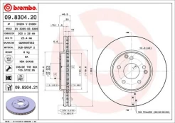 Stabdžių diskas BREMBO 09.8304.21 kaina