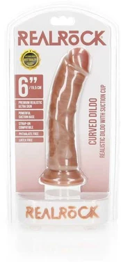 Realrock Curved Realistic Dildo with Suction Cup - 6""/ 15,5 cm