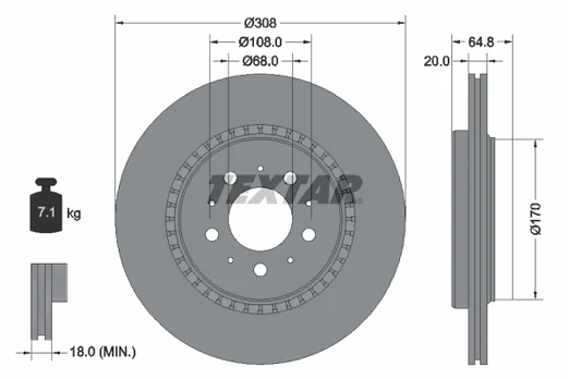 TEXTAR 92126803 Brake Disc