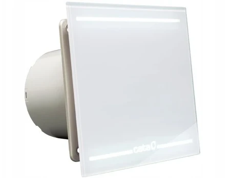 Vonios ventiliatorius Cata E100 Glt baltas stiklas Timer Led
