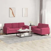Sofa Sofos komplektas su pagalvėmis, 2 dalių, vyno, aksomas kaina
